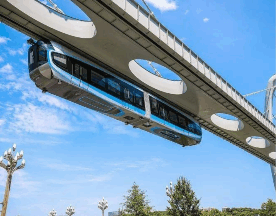 China launches first suspended monorail line