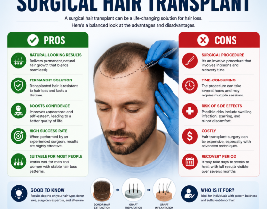 Pros and Cons of a Surgical Hair Transplant